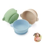 Pandaear 3 Pack Baby Bowls With Suction| Stay Put Silicone Food Bowl For Babies Kids Toddlers Infants| Food Grade Soft Safe Bpa-