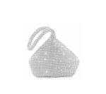Silver Diamante Crystal Bride Clutch Purse Pouch Girl Evening Bag MLX2