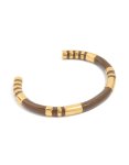 Waterproof Gold Plated Stainless Steel Brown Enamel Wrist Cuff