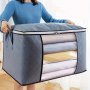 Extra-Large Storage Bag With Clear Window & Sturdy Zipper - Reinforced Handle Ideal For Bedding Comforters & Clothing Organization