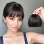 Chic Clip-in Bangs For Women - Straight Natural Look With Temples Versatile Hairpiece For All Hair Types