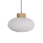 Ruiz Wood And Glass Lantern Pendant Light White