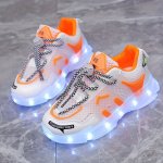 Rechargeable Colorful Luminous Shoes Mesh Breathable Spring And Summer Boys And Girls Night Light Casual Sports Shoes