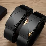 1PC Men's Fashionable Pu Leather Belt Simple And Retro Design Automatic Buckle For Men Daily Life Leisure Time Party Festival Wo