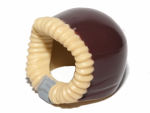 Parts Minifigure Headgear Hood Fur-lined Short With Dark Brown Hood Pattern 95678PB04