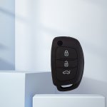 Suitable For Modern Car Silicone Key Protective Cover 3 Buttons Folding Key