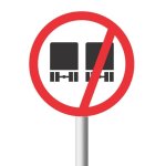 No-overtaking-goods Vehicles By Goods Vehicles Road Sign R215