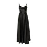 Black Satin Combo Corset Dress