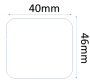 Blank White Semi-gloss Labels 40MM X 46MM Hotmelt Adhesive 1000 Labels Per Roll