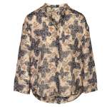 Leopard Butterfly Print Shirt - Grey L xl