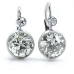 1 Pair Stylish Silvery Round Dangle Earrings Artificial Crystal Decor Earrings Party Commemorative Jewelry Gift