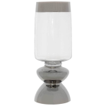 Clear And Smoke Footed Cylinder Vase 50 Cm