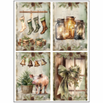 Tear Resistant Deco Print A6 Rustic Christmas