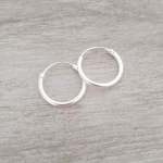 Zahirya 925 Sterling Silver Cz Hoop Earrings Size: 18MM 2MM Thick