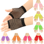 Candy Color Fishnet Gloves Punk Hollow Breathable Y2K Decorative Gloves Hip Hop Fingerless Gloves For Women