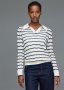 Striped Johnny Collar Knit Jumper