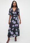 Ruffle Sleeve Wrap Midaxi Dress - Purple Roses