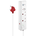Switched 3-WAY Medium Surge-protected Multiplug With 1X Type-c + 3.4A USB Ports 0.5M White