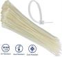 Noble Nylon Cable Ties 3.6 X 250MM Pack Of 100 White - Self-locking Design Widely Used For Tying Cables Plants Packages Designed For Indoor