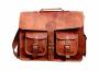 Vintage Leather Messenger Bag For Men Large Crossbody Satchel Bag Laptop Briefcase Brown