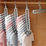 9-HOLE Heavy Duty Foldable Plastic Clothes Hangers - Space Saving Closet Organizer Set Polished Finish Durable Wardrobe & Dorm S