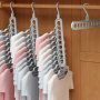 9-HOLE Heavy Duty Foldable Plastic Clothes Hangers - Space Saving Closet Organizer Set Polished Finish Durable Wardrobe & Dorm Storage Solution