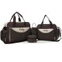 Multi-function Baby Diaper Bag Set - Coffee Set Of 5