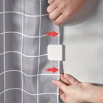 2PCS 4PCS 6PCS 8PCS Shower Curtain Fixing Clips Curtain Fixing Buckle Punch-free Stick-on Shower Curtain Windproof Clip For Show