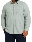 Mens Long Slve Slub Shirts - 8XL Lt Grn