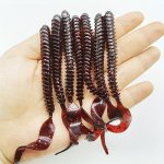 8PCS 9.5CM 3.74IN Artificial Bionic Wobbler Fishing Lures 2.7G 0.1OZ Simulation Rolled Tail Worm Soft Bait Fishing Tackle