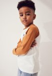 Long-sleeved Raglan T-Shirt - White Block-coloured