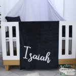 Fleece Blanket Plain Black With Name