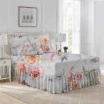 Smte 5 Piece Bedspread Set-white With Flower King With Keychain