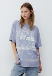 Oversized Motif-detail T-Shirt - Light Purple