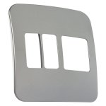 Three Module Cover Plate 1 Double 2 Single Vertical - Silver - Buy Online At 7 Triple 7