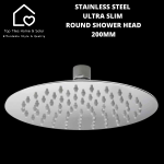 Stainless Steel Ultra Slim Round Shower Head - 200MM