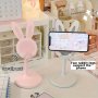 Adjustable Cute Rabbit Phone Holder Stand Plastic Lazy Desk Bracket With Non-slip Mat Retractable Mobile Support For Selfie And Live Streaming