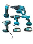Zs - 48V 5 In 1 Cordless Tools - Drill Hammer Drill Impact Wrench Angle Grinder And Hot Glue Gun
