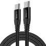 Techbyte USB Type-c To USB Type-c Cable - 1M Braided Fast Charge - Black