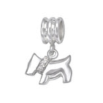 C1172-C29538 - 925 Sterling Silver Dog Cz European Dangle Charm