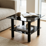 Modern Square Coffee Table With Lower Platform