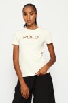 Polo Womens Anlia Embellished T-Shirt In Off White - Off White 2XL
