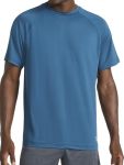Reebok Men's Sonic Bolt Raglan Crewneck T-Shirt Standard Fit Lightweight Cool Touch Jersey Fabric Majolica Blue Large