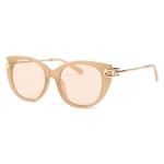 Beige Oval Temple Cateye Sunglasses