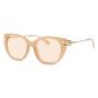 Beige Oval Temple Cateye Sunglasses