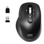 Port Connect Business 2.4GHZ Rechargeable Bluetooth Wireless Mouse Black