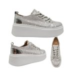 Bari Platform Sneaker Silver Snake