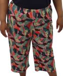 Ladies Printed Pj Capri - 6XL Navy pnk