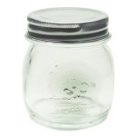 6PACK Embossed Jar With Silver Lid 9 Cm 270 Ml