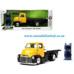 Jada Toys 33848 Just Trucks 1952 Chevy Coe Flatbed 1 24 With Extra Wheels Black Yellow